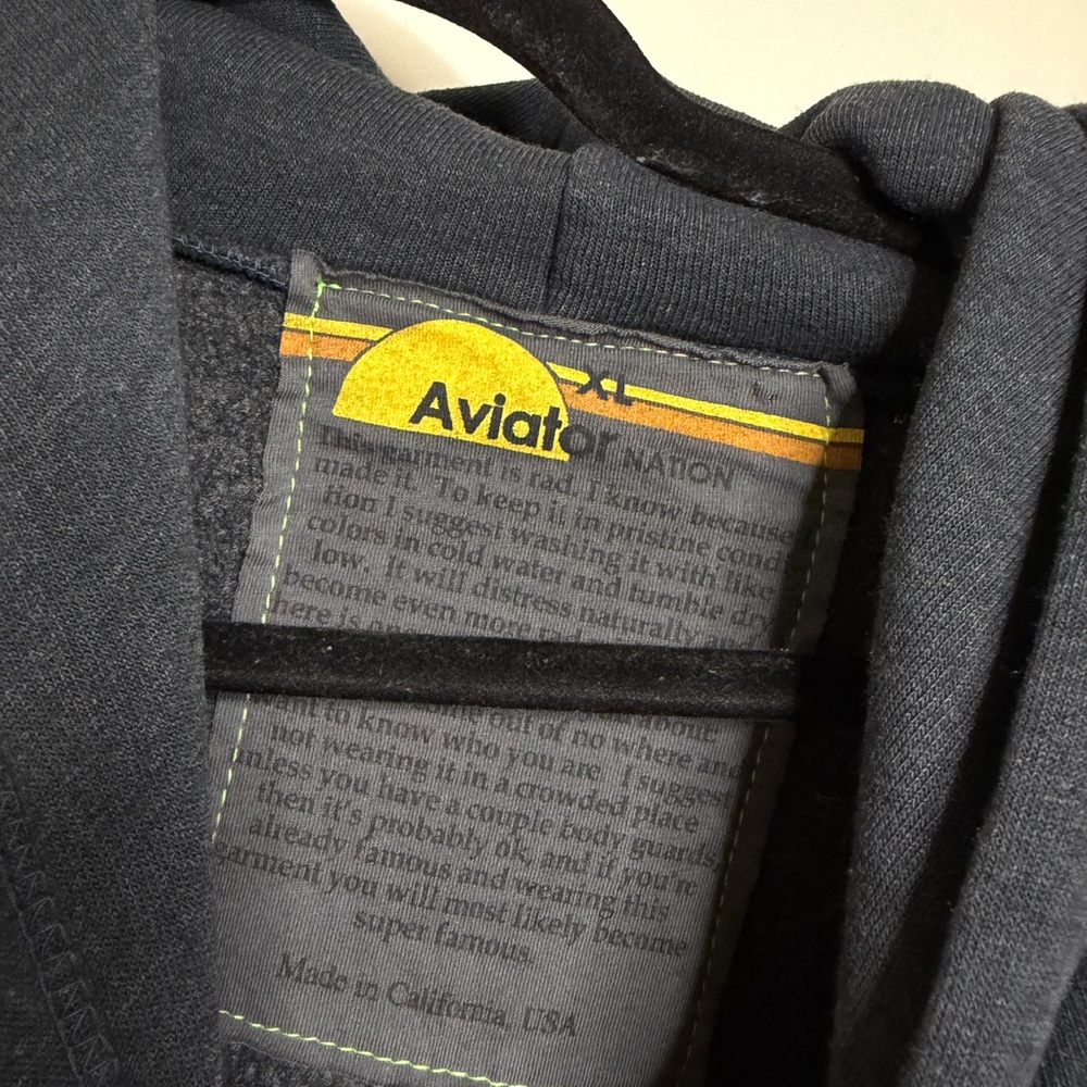 Aviator Nation Sunset Patch Pullover Relaxed Hoodie in Charcoal - Picture 5 of 6
